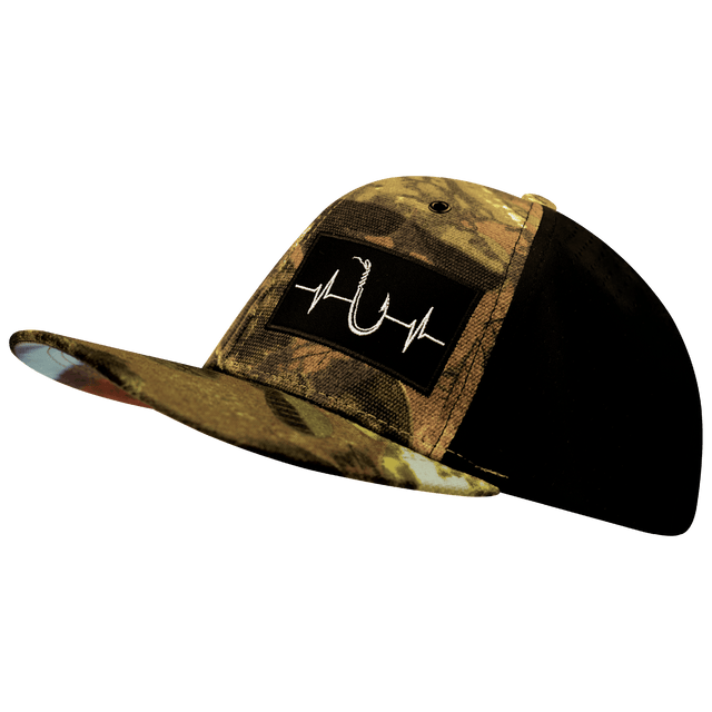 Fishing Hat, Baseball Hat, Snapback Hat, Maple Leaf Camo, Black, Mens Hat, Womens Hat, Side Picture