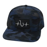 Fishing Hat, Flat Bill, Snapback Hat, Navy Camo, Mens Hat, Womens Hat, Front Picture