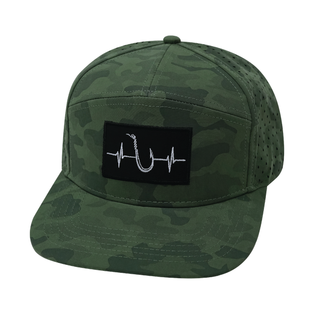 Fishing Hat, Flat Bill, Snapback Hat, Soft Teal Camo, Mens Hat, Womens Hat, Front Picture