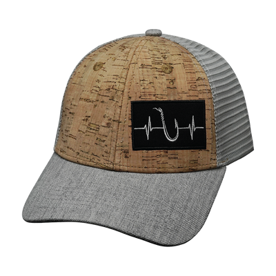 Fishing Hat, Low Profile, Snapback Hat, Cork, Heather Gray, Gray, Mens Hat, Womens Hat, Front Picture