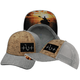 Fishing Hat, Low Profile, Snapback Hat, Cork, Heather Gray, Gray, Mens Hat, Womens Hat, Main Picture