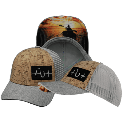 Fishing Hat, Low Profile, Snapback Hat, Cork, Heather Gray, Gray, Mens Hat, Womens Hat, Main Picture