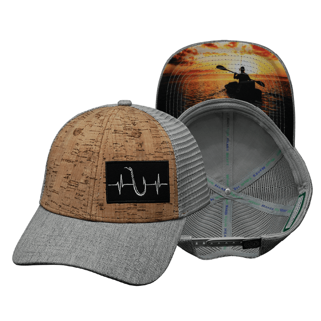 Fishing Hat, Low Profile, Snapback Hat, Cork, Heather Gray, Gray, Mens Hat, Womens Hat, Main Picture