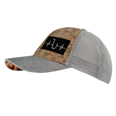 Fishing Hat, Low Profile, Snapback Hat, Cork, Heather Gray, Gray, Mens Hat, Womens Hat, Side Picture