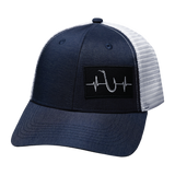 Fishing Hat, Low Profile, Snapback Hat, Ocean Blue, White, Mens Hat, Womens Hat, Front Picture