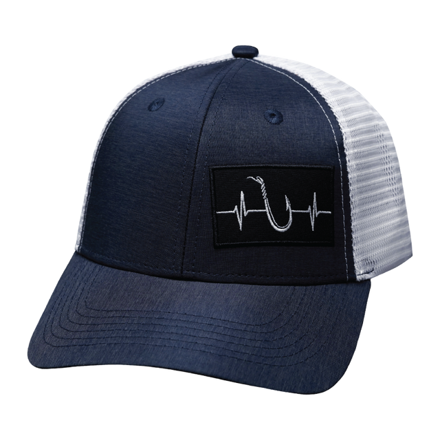 Fishing Hat, Low Profile, Snapback Hat, Ocean Blue, White, Mens Hat, Womens Hat, Front Picture