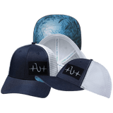 Fishing Hat, Low Profile, Snapback Hat, Ocean Blue, White, Mens Hat, Womens Hat, Main Picture