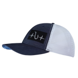 Fishing Hat, Low Profile, Snapback Hat, Ocean Blue, White, Mens Hat, Womens Hat, Side Picture
