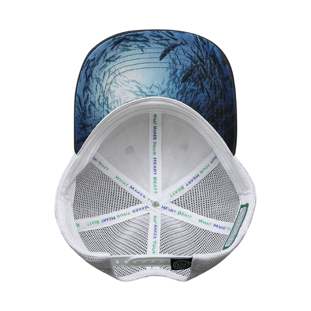 Fishing Hat, Low Profile, Snapback Hat, Ocean Blue, White, Mens Hat, Womens Hat, Underbill Picture