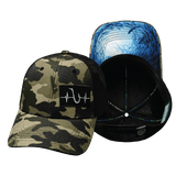 Fishing Hat, Low Profile, Ponytail, Snapback Hat, Light Camo, Black, Mens Hat, Womens Hat, Main Picture