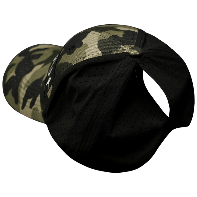 Fishing Hat, Low Profile, Ponytail, Snapback Hat, Light Camo, Black, Mens Hat, Womens Hat, Ponytail Hole Picture