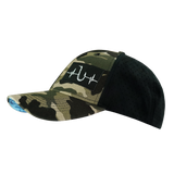Fishing Hat, Low Profile, Ponytail, Snapback Hat, Light Camo, Black, Mens Hat, Womens Hat, Side Picture