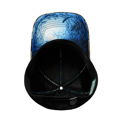 Fishing Hat, Low Profile, Ponytail, Snapback Hat, Light Camo, Black, Mens Hat, Womens Hat, Underbill Picture