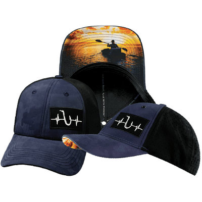 Fishing Hat, Low Profile, Ponytail, Snapback Hat, Soft Navy Camo, Black, Mens Hat, Womens Hat, Main Picture