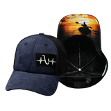 Fishing Hat, Low Profile, Ponytail, Snapback Hat, Soft Navy Camo, Black, Mens Hat, Womens Hat, Main Picture