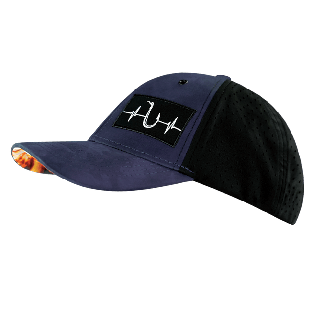 Fishing Hat, Low Profile, Ponytail, Snapback Hat, Soft Navy Camo, Black, Mens Hat, Womens Hat, Side Picture