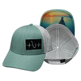 Fishing Hat, Low Profile, Ponytail, Snapback Hat, Teal, White, Mens Hat, Womens Hat, Main Picture