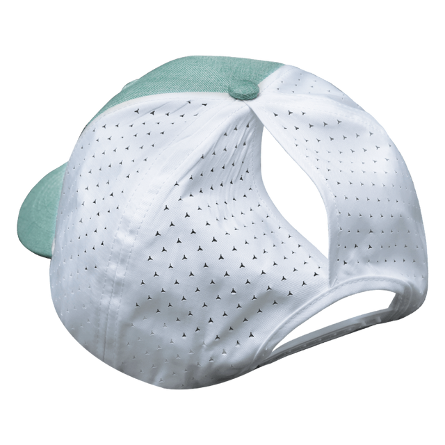 Fishing Hat, Low Profile, Ponytail, Snapback Hat, Teal, White, Mens Hat, Womens Hat, Ponytail Hole Picture