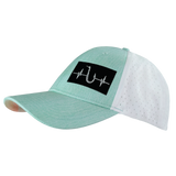 Fishing Hat, Low Profile, Ponytail, Snapback Hat, Teal, White, Mens Hat, Womens Hat, Side Picture