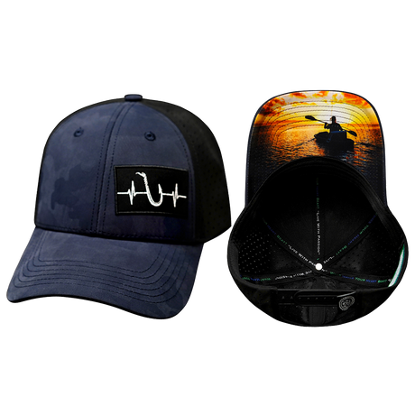 Fishing Hat, Low Profile, Ponytail, Snapback Hat, Soft Navy Camo, Black, Mens Hat, Womens Hat, Main Picture