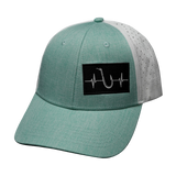 Fishing Hat, Low Profile, Ponytail, Snapback Hat, Teal, White, Mens Hat, Womens Hat, Front Picture