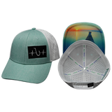 Fishing Hat, Low Profile, Ponytail, Snapback Hat, Teal, White, Mens Hat, Womens Hat, Main Picture