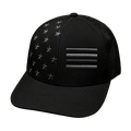 Flag Hat - Baseball Hat Fit - Black - Laser Mesh