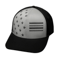Flag Hat - Baseball Hat Fit - Black / Gray - Laser Mesh