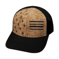 Flag Hat - Baseball Hat Fit - Cork - Black - Laser Mesh