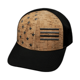 Flag Hat, Baseball Hat, Snapback Hat, Cork, Black, Mens Hat, Womens Hat, Front Picture