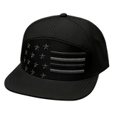 Flag Hat, Flat Bill, Snapback Hat, Black, Mens Hat, Womens Hat, Front Picture