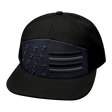 Flag Hat, Flat Bill, Snapback Hat, Black, Ocean Blue, Mens Hat, Womens Hat, Front Picture