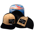 Florida Hat - Baseball Hat Fit - Cork - Black - Trucker Mesh