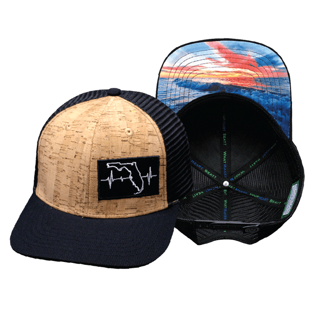 Florida Hat, Baseball Hat, Snapback Hat, Cork, Black, Mens Hat, Womens Hat, Main Picture