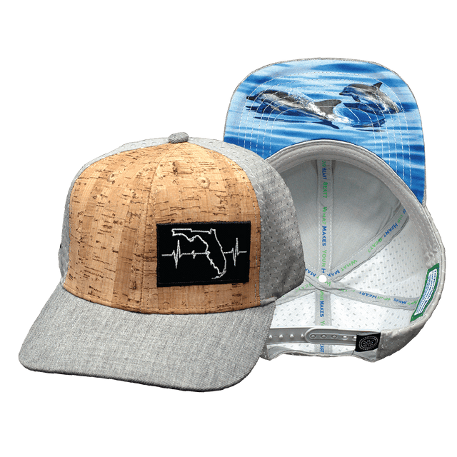 Florida Hat, Baseball Hat, Snapback Hat, Cork, Heather Gray, Gray, Mens Hat, Womens Hat, Main Picture