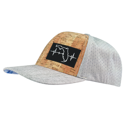 Florida Hat, Baseball Hat, Snapback Hat, Cork, Heather Gray, Gray, Mens Hat, Womens Hat, Side Picture