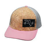 Florida Hat, Baseball Hat, Snapback Hat, Cork, Pink, Gray, Mens Hat, Womens Hat, Front Picture