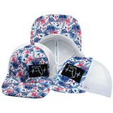 Florida Hat, Baseball Hat, Snapback Hat, Floral, White, Mens Hat, Womens Hat, Main  Picture