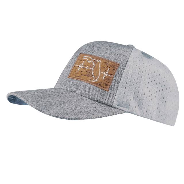 Florida Hat, Baseball Hat, Snapback Hat, Heather Gray, Gray, Mens Hat, Womens Hat, Side Picture