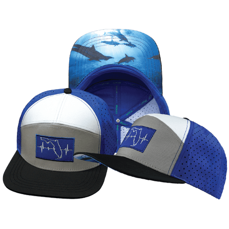 Florida Hat, Flat Bill, Snapback Hat, Black, Gray, White, Blue, Lightning Colors, Mens Hat, Womens Hat, Main Picture 
