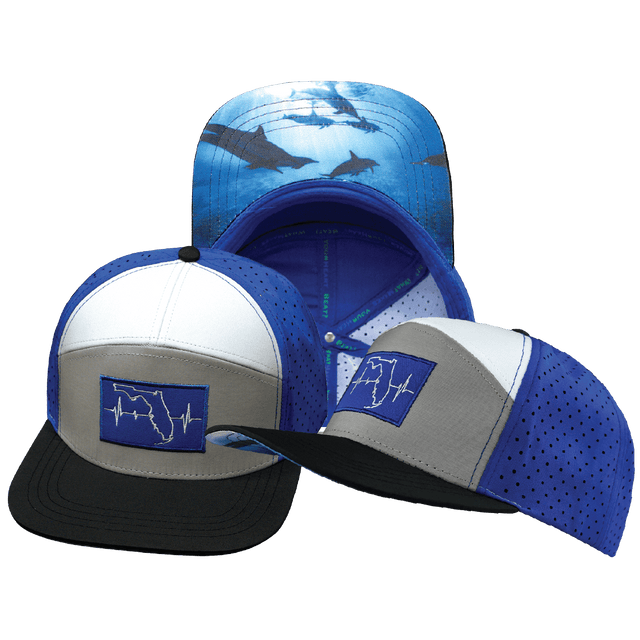 Florida Hat, Flat Bill, Snapback Hat, Black, Gray, White, Blue, Lightning Colors, Mens Hat, Womens Hat, Main Picture 