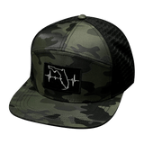 Florida Hat, Flat Bill, Snapback Hat, Green Camo, Black, Mens Hat, Womens Hat, Front Picture