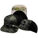Florida Hat, Flat Bill, Snapback Hat, Green Camo, Black, Mens Hat, Womens Hat, Main Picture