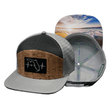 Florida Hat, Flat Bill, Snapback Hat, Cork, Gray, Charcoal, Mens Hat, Womens Hat, Main Picture