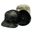 Florida Hat, Flat Bill, Snapback Hat, Green Camo, Black, Mens Hat, Womens Hat, Main Picture