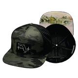 Florida Hat, Flat Bill, Snapback Hat, Green Camo, Black, Mens Hat, Womens Hat, Main Picture