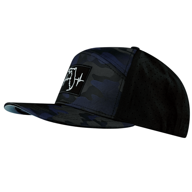 Florida Hat, Flat Bill, Snapback Hat, Navy Camo, Black, Mens Hat, Womens Hat, Side Picture 