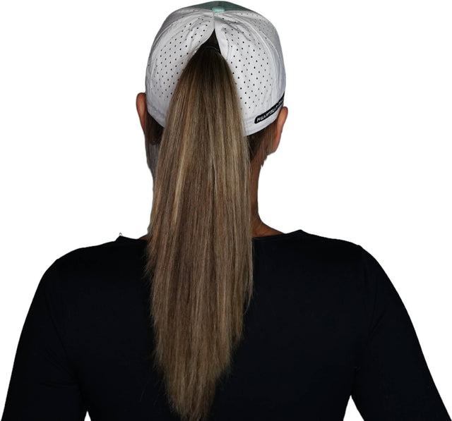 Florida Hat, Low Profile, Ponytail, Snapback Hat, Teal, White, Mens Hat, Womens Hat, Ponytail Hole Woman In Hat Picture 