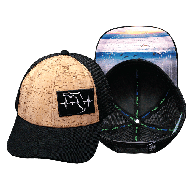 Florida Hat, Low Profile, Snapback Hat, Cork, Black, Mens Hat, Womens Hat, Main Picture 