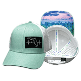 Florida Hat, Low Profile, Ponytail, Snapback Hat, Teal, White, Mens Hat, Womens Hat, Main Picture 